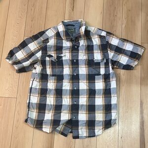 Woolrich Blue and White Plaid Button Down Shirt